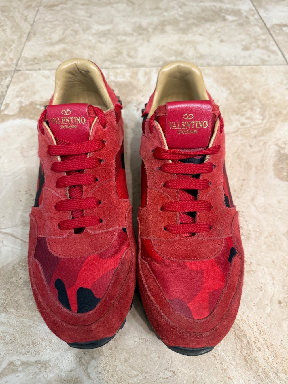 Valentino Rockstud Red camo sneakers